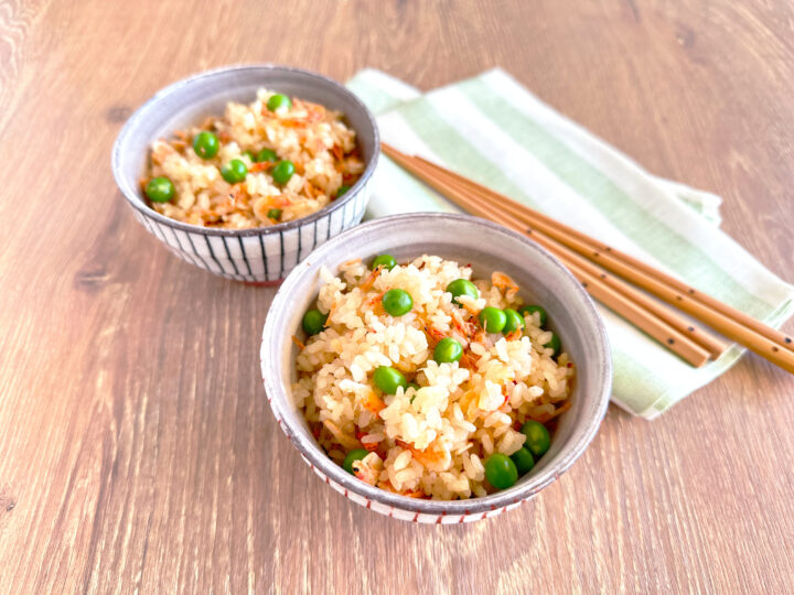 桜エビとグリーンピースの炊き込みご飯