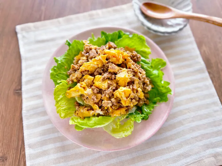 豚ひき肉の卵炒め