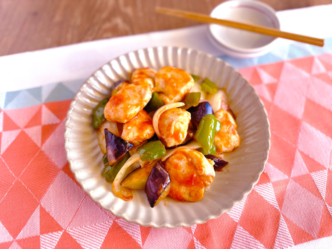 鶏むね肉と野菜の甘酢あん絡め