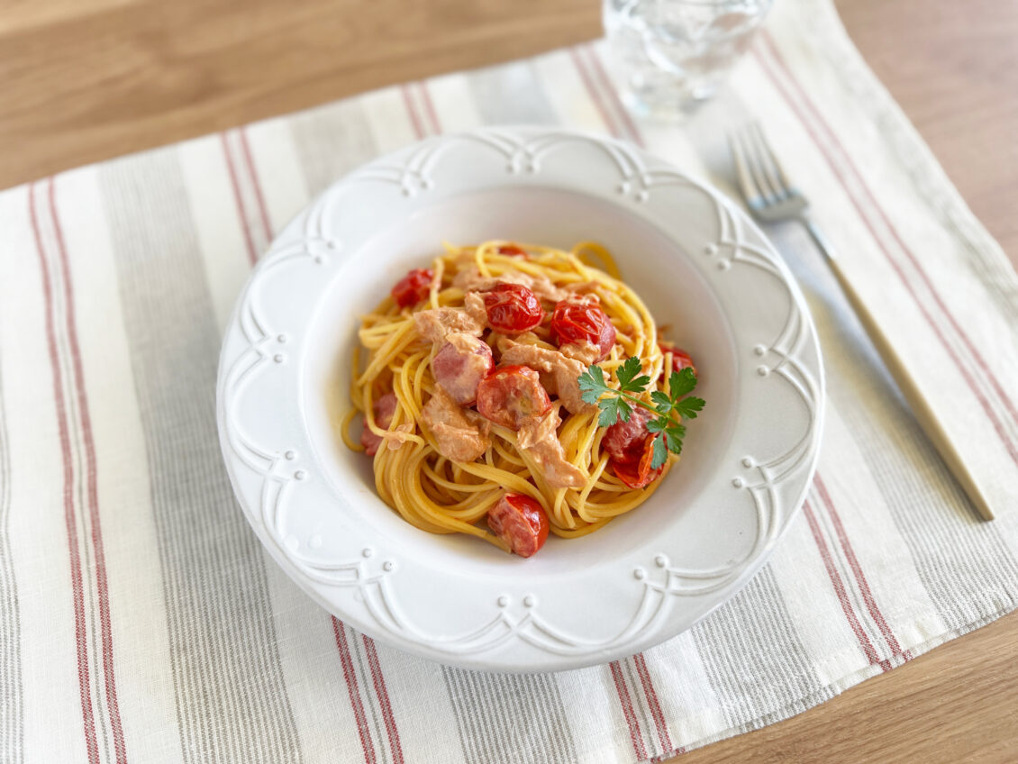 ミニトマトのトマトクリームパスタ
