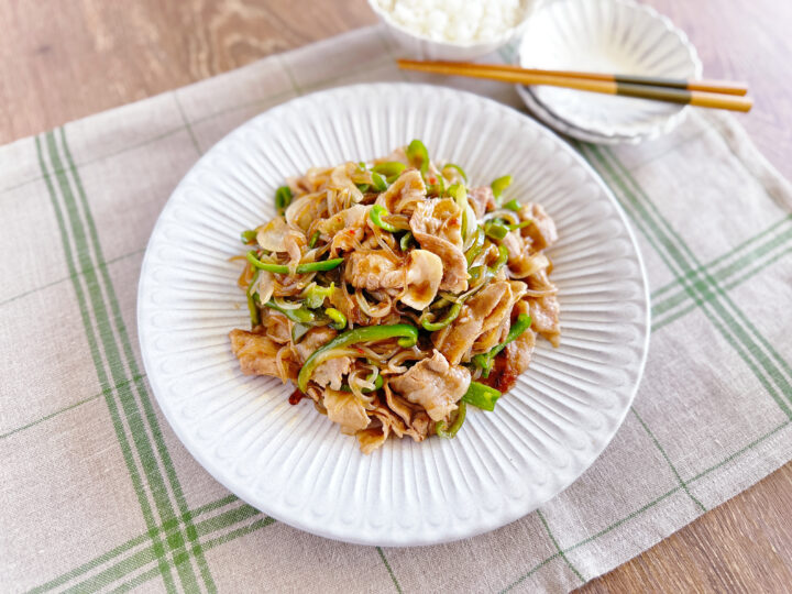 豚バラとしらたきのピリ辛野菜炒め