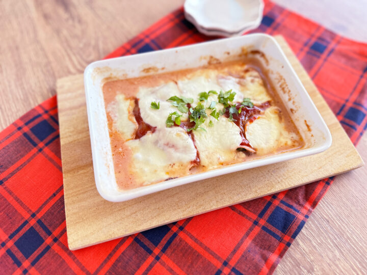 牛肉とモッツアレラチーズの重ね焼き