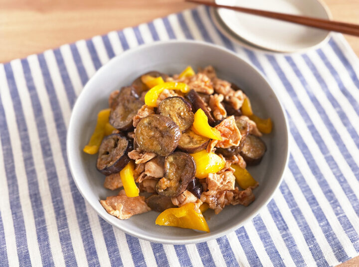 ナスと豚肉のケチャップ炒め