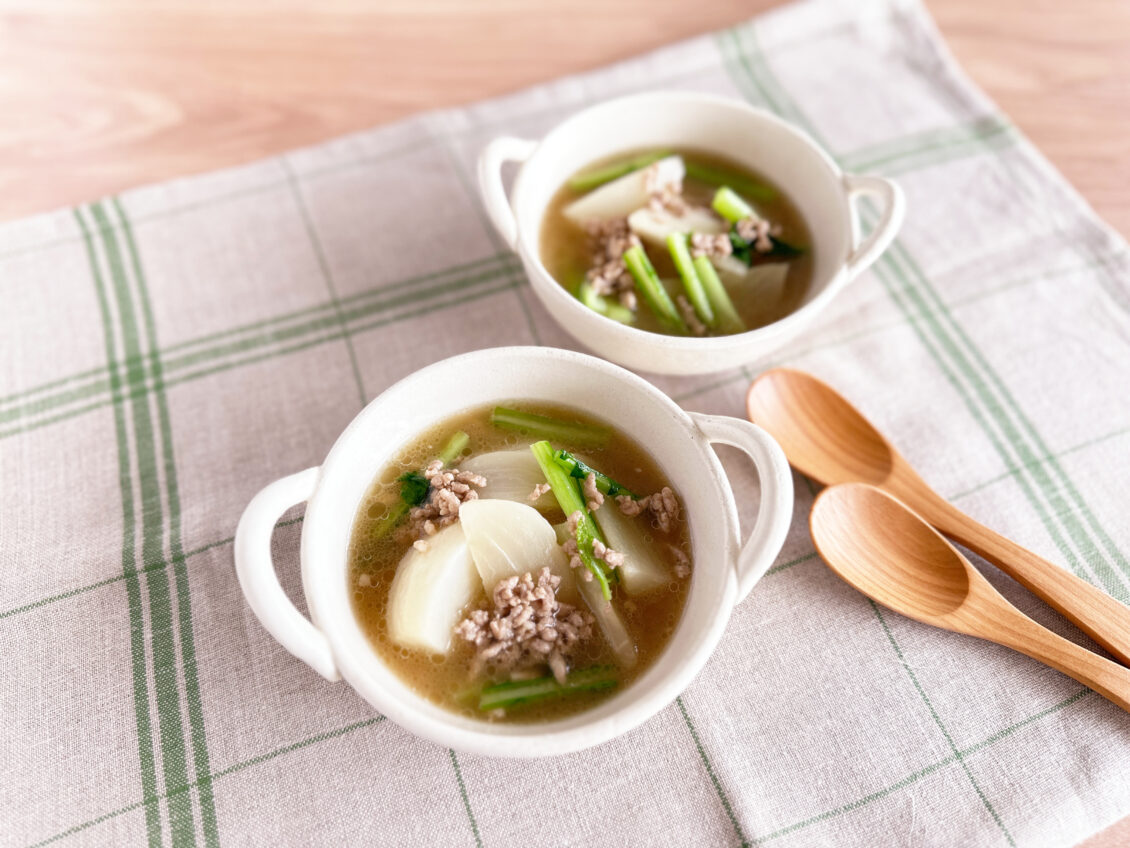 かぶとひき肉のスープ