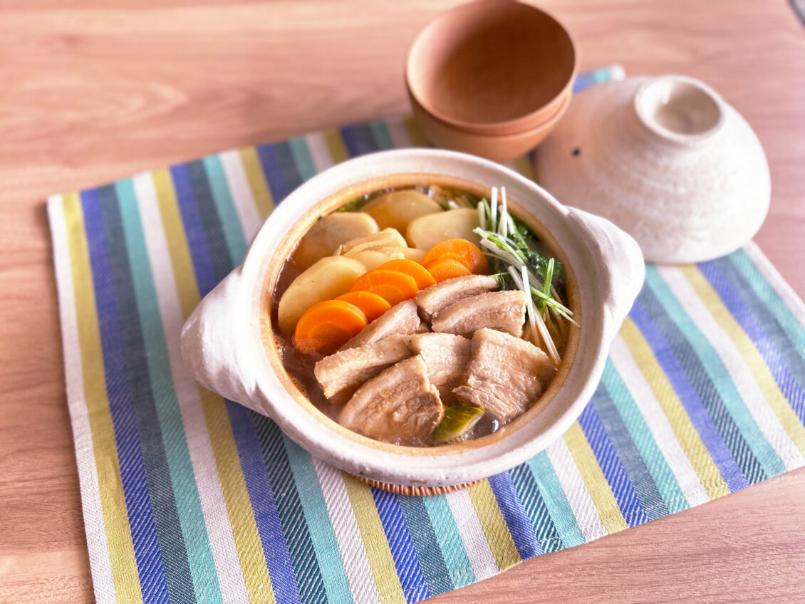 ジャガイモと豚ばら肉の中華風鍋