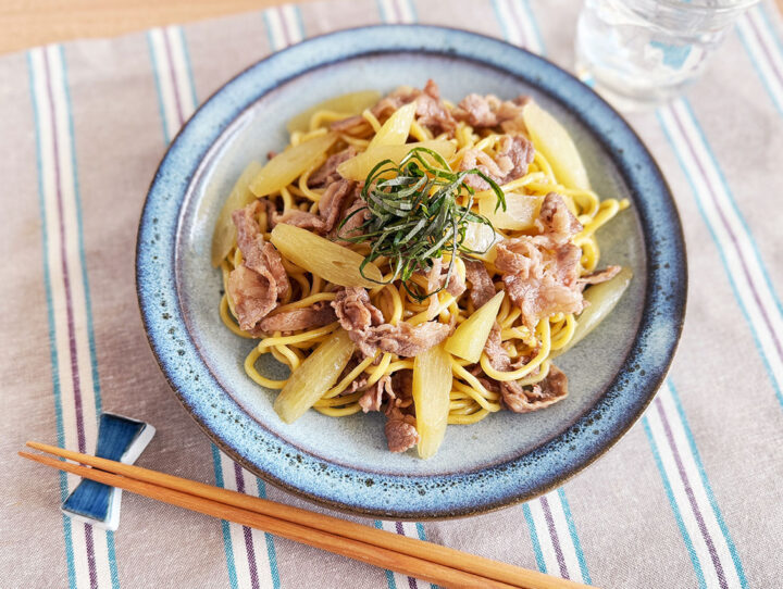 ふきと牛肉の焼そば