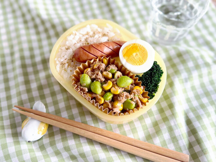 枝豆とコーン、ツナのソース炒め