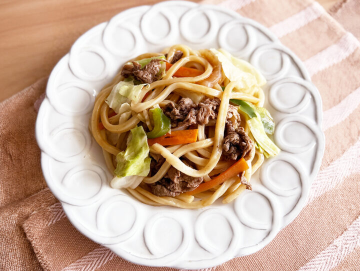 レンチン焼きうどん